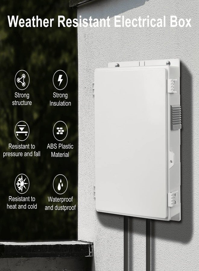 Namunanee Outdoor Electrical Junction Box, ABS Water Resistant Enclosure with Internal Mounting Panel & Hinged Cover, 15.7" H* 11" L* 4.1" W - Image 2